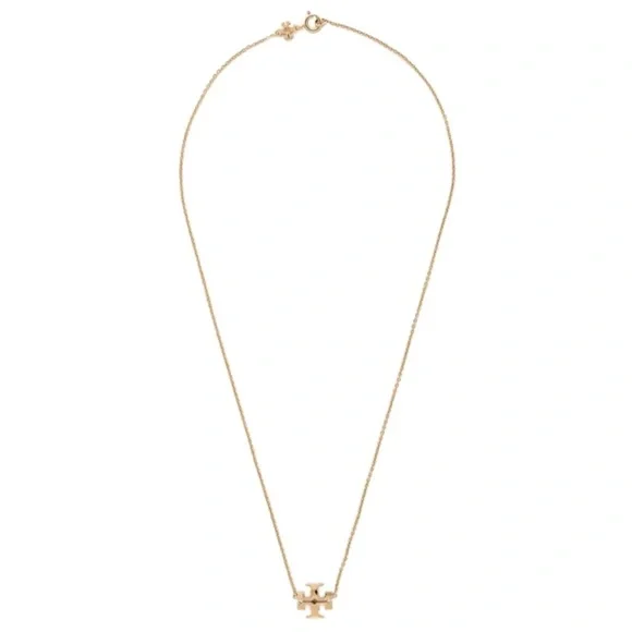 TORY BURCH • Gold Kira Logo Charm Pendant Necklace - Picture 4 of 7